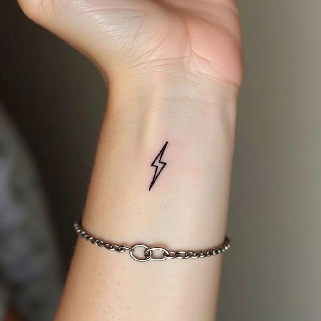 Minimalist Lightning Bolt Tattoos: A Delicate Spark