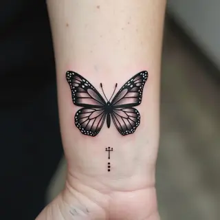 Fluttering Darkness: Small Butterfly Tattoo Ideas for the Macabre Soul