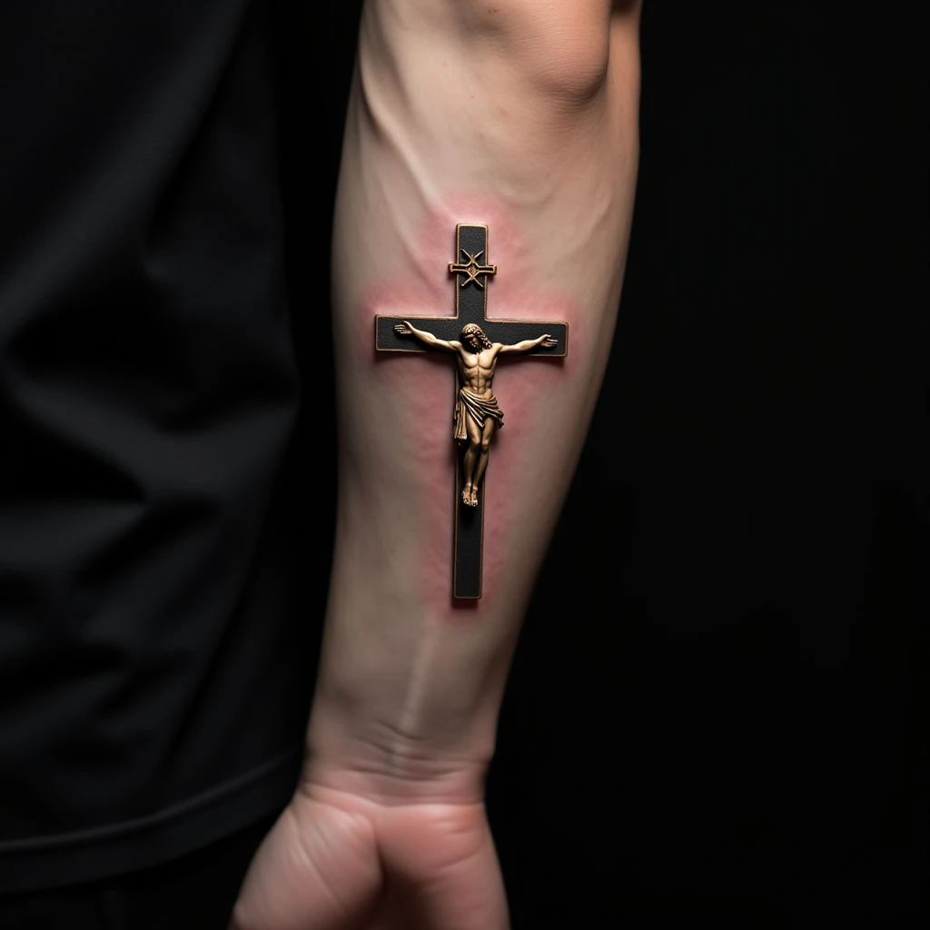Small Christian Forearm Tattoos for Men