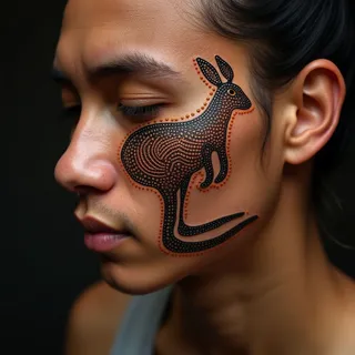 Small Face Tattoo Ideas for Men: Dreamtime Echoes