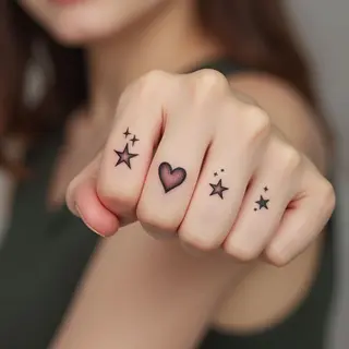 Delicate Heart and Star Finger Tattoos: A Minimalist Guide