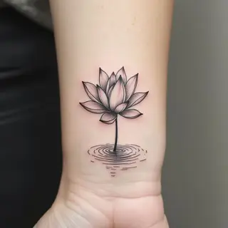 Small Lotus Flower Tattoo Meaning on a Woman