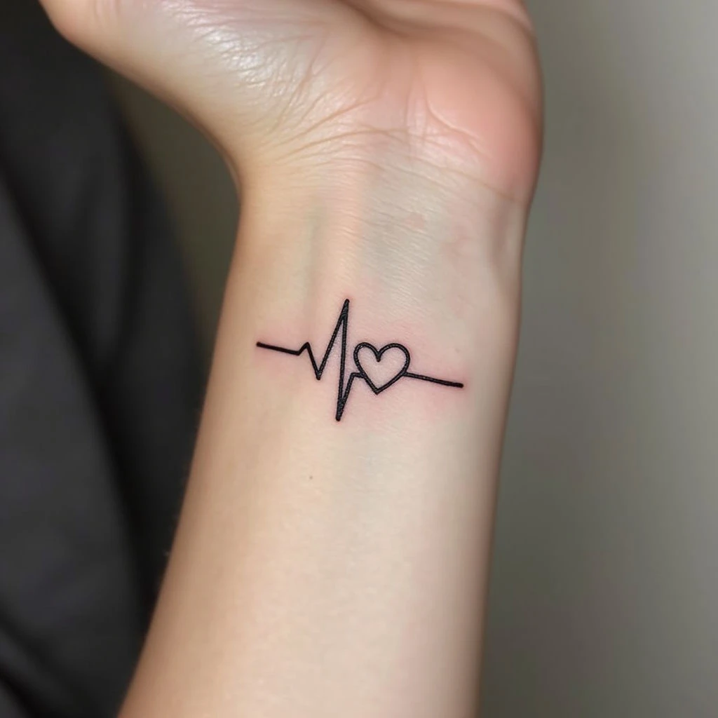 Delicate Heartbeat & Love Tattoo Design Inspiration