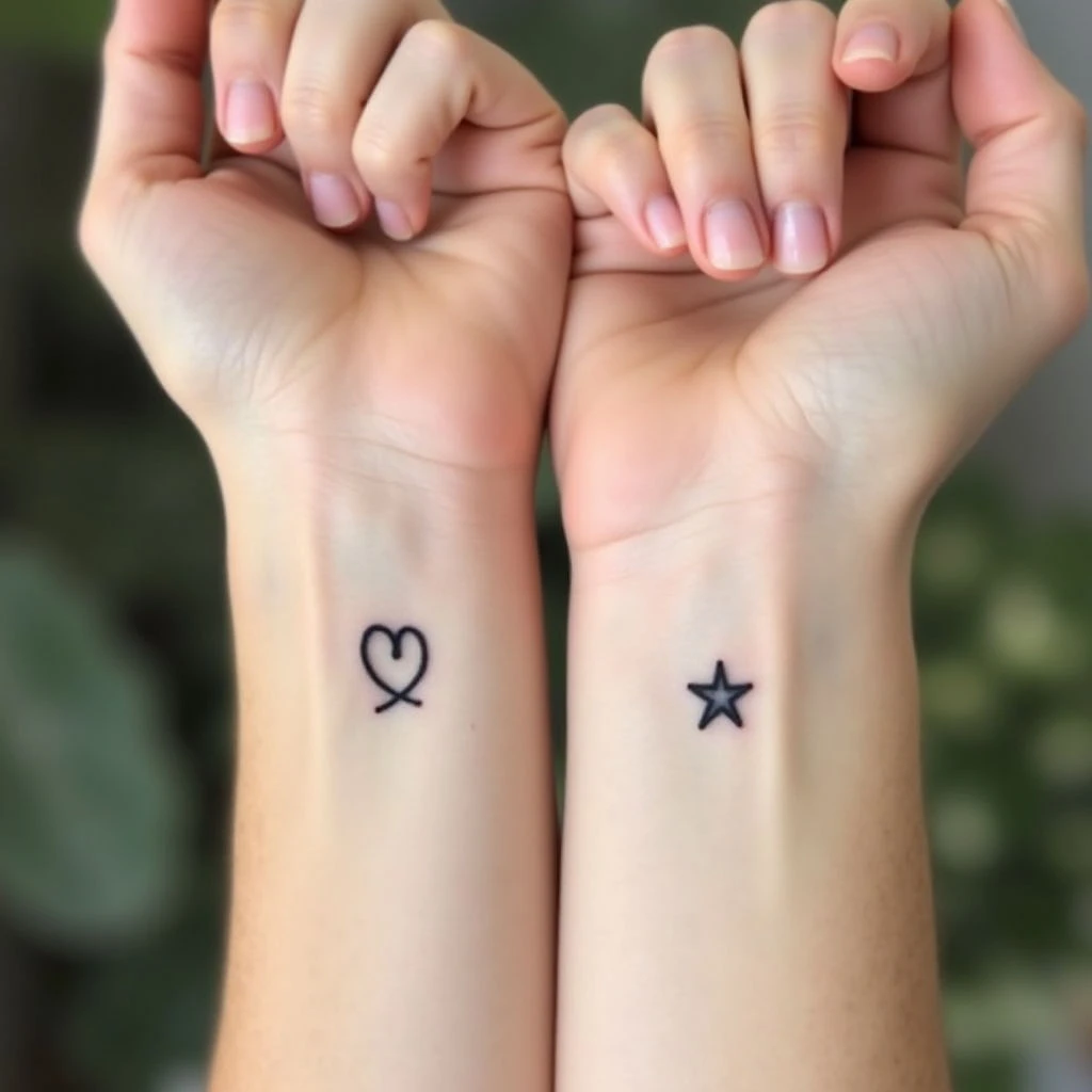 Sweet & Tiny Matching Tattoos for Best Friends