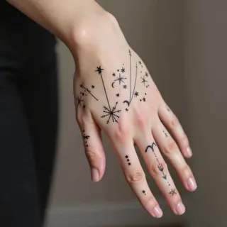 Delicate Celestial Hand Tattoos: A Minimalist Dream