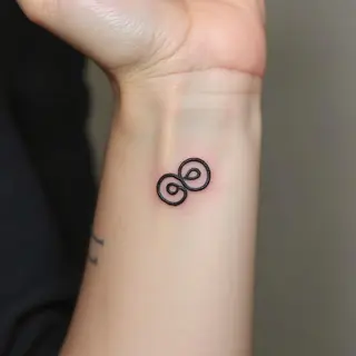 Minimalist Triskele Wrist Tattoo: Symbol of Life's Cycles