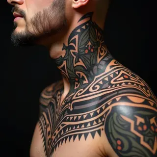 Small Side Neck Tattoo Ideas for Men: A Tribal Guide