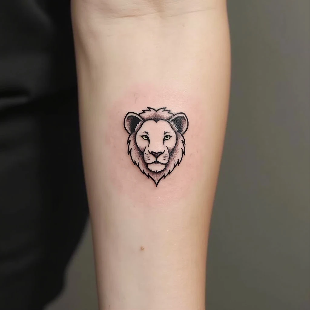 Minimalist Lion Tattoo: A Symbol of Courage and Strength