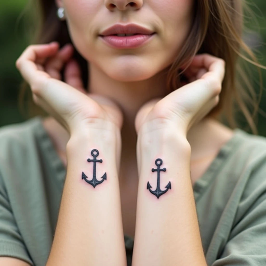 Matching Anchor Wrist Tattoos: A Symbol of Connection