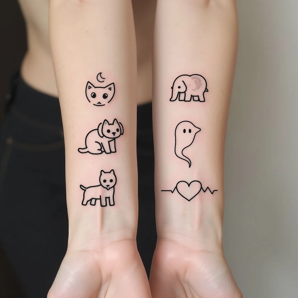 Delicate Minimalist Animal Tattoos: A Collection of Cute Designs