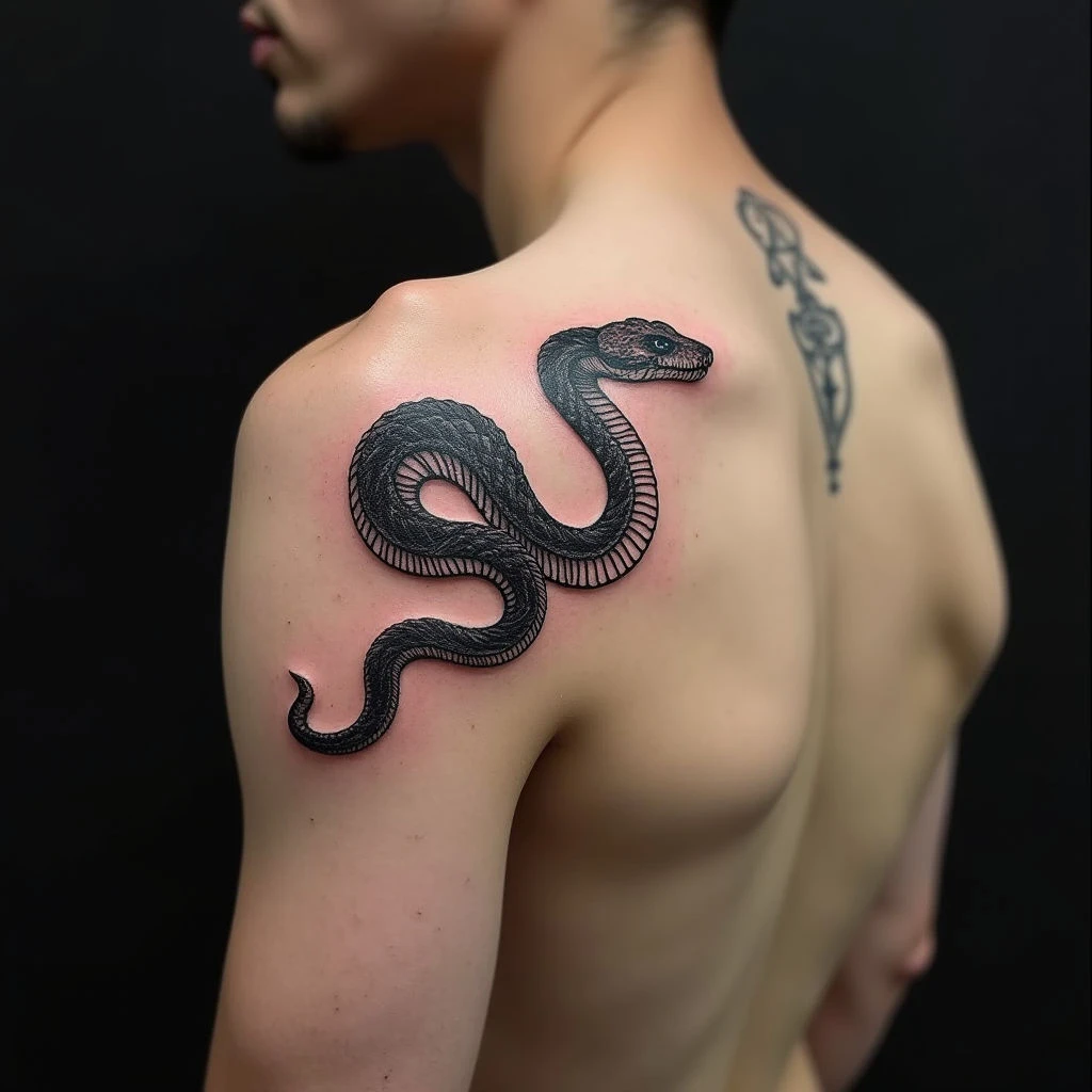 Intricate Snake Tattoo Design: A Study in Line and Form