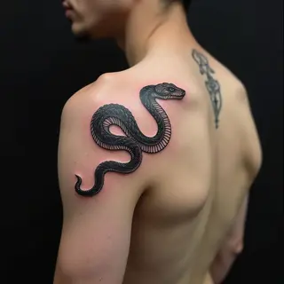 Intricate Snake Tattoo Design: A Study in Line and Form