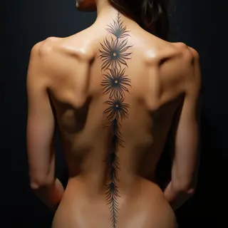 Yellow Mandala Spine Tattoos for Women: Placement Ideas