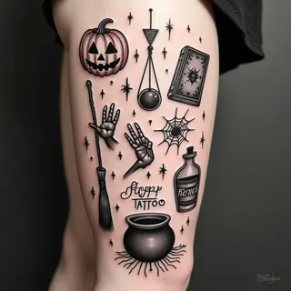 Bewitching Tattoo Flash: Witchcraft & Mysticism Sheet