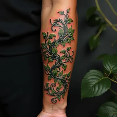 Stencil Arm Band Tattoo Design: Nature's Embrace