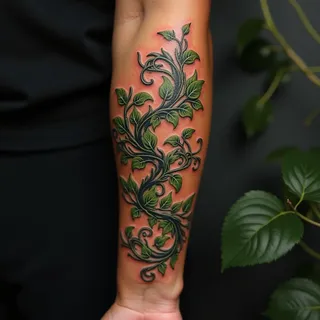 Stencil Arm Band Tattoo Design: Nature's Embrace