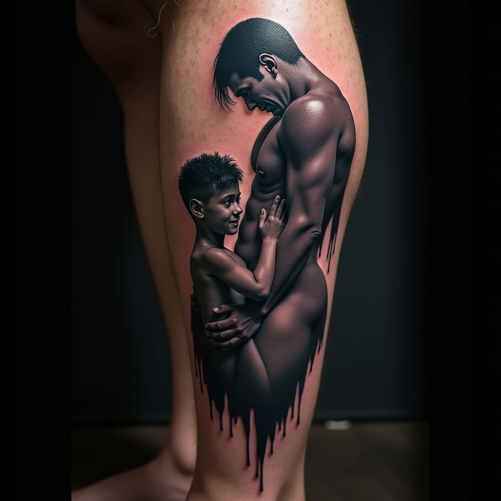 Small Surreal Mom & Dad Tattoo Ideas for Boys