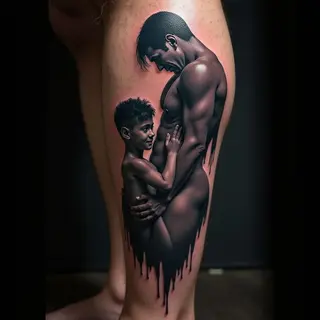 Small Surreal Mom & Dad Tattoo Ideas for Boys