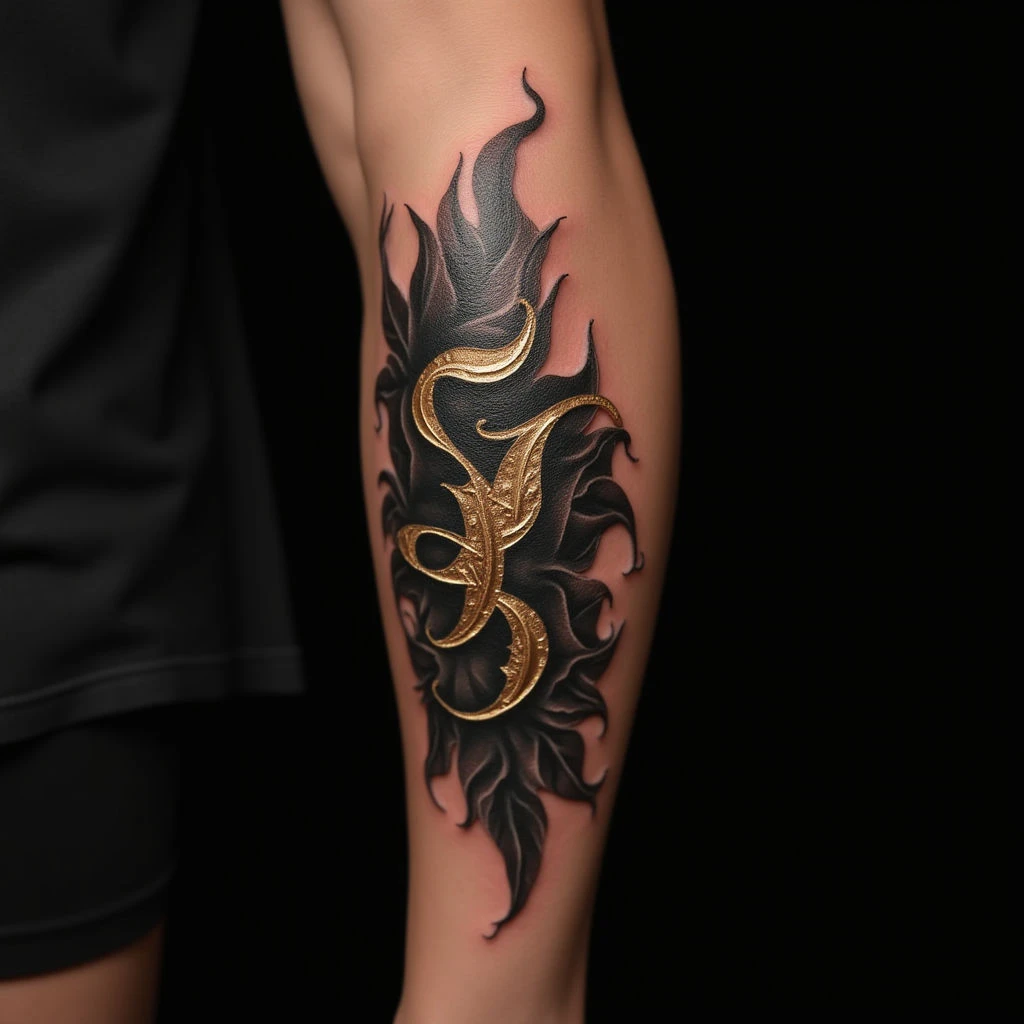 Surreal Name Lettering Tattoos for Your Leg