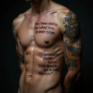 Surreal Ribcage Word Tattoos for Men: Delicate & Meaningful