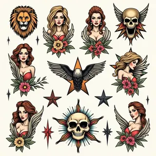 Classic American Tattoo Flash Sheet Showcase