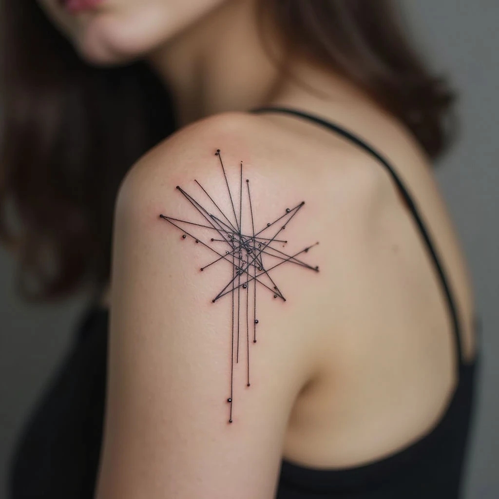 Minimalist Geometric Hand Tattoo Design