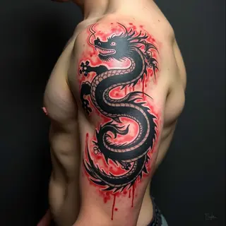 Flowing Dragon Arm Tattoo Designs for Men