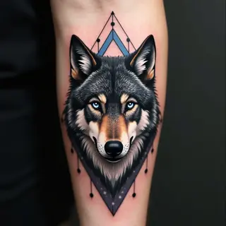 Geometric Wolf Tattoo Design: A Fusion of Strength and Spirit