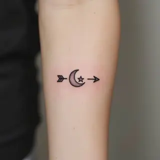 Minimalist Celestial Tattoo Design