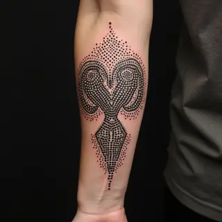 Dreamtime Story Forearm Tattoo in Aboriginal Dot Painting Style