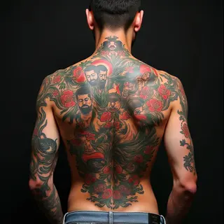 Neo-Traditional Full Back Tattoo Showcase