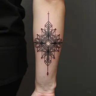 Geometric Tattoo Design on Forearm