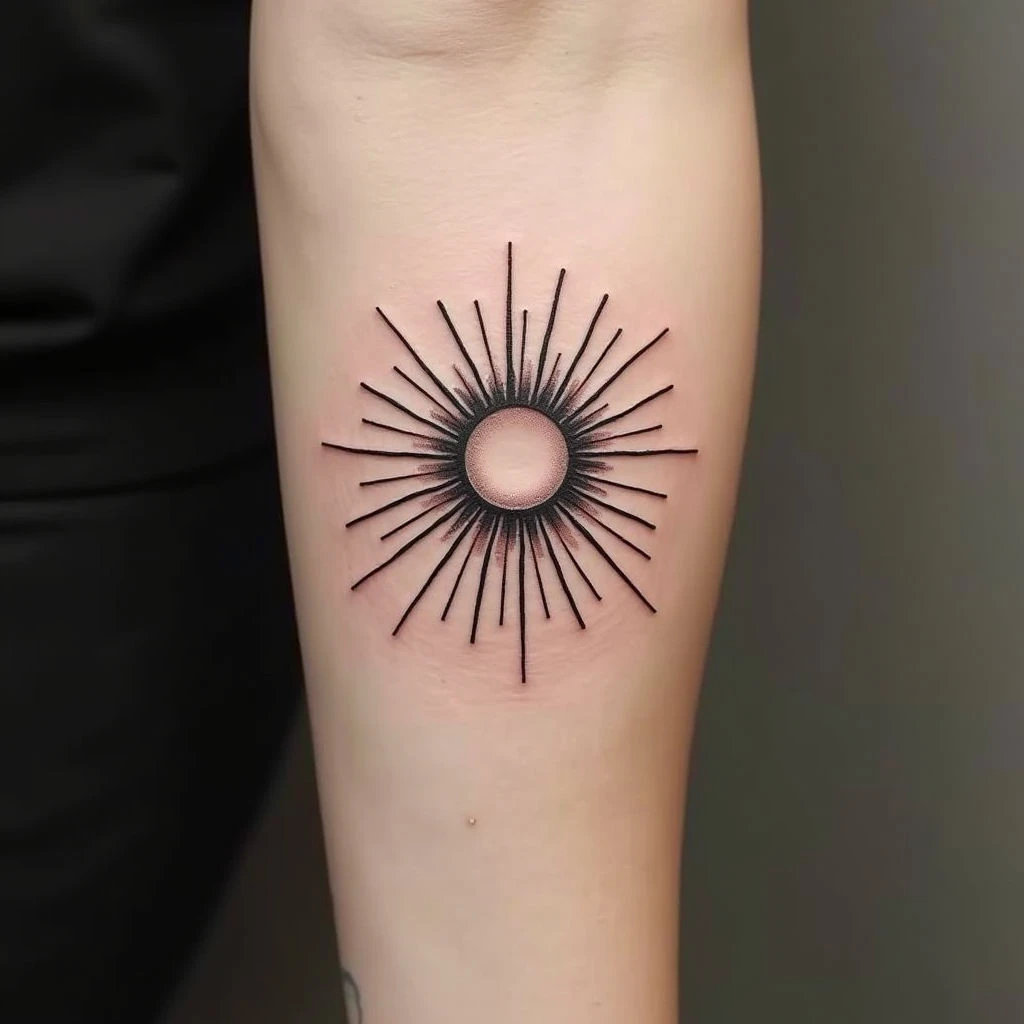 Minimalist Sun Tattoo: A Symbol of Hope and Renewal