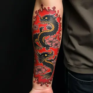 Traditional Japanese Irezumi Forearm Tattoo