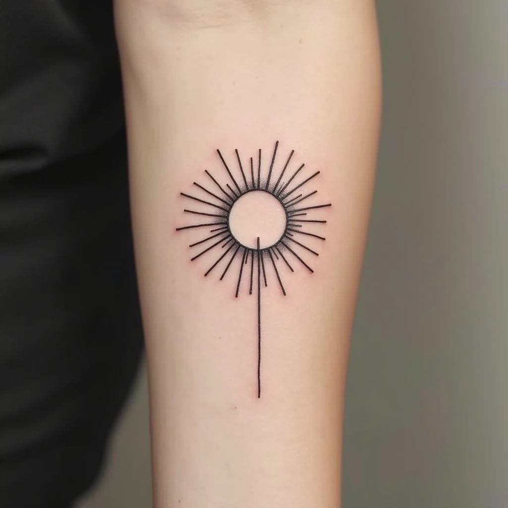 Minimalist Sun Tattoo: A Symbol of Hope and Light