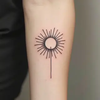 Minimalist Sun Tattoo: A Symbol of Hope and Light