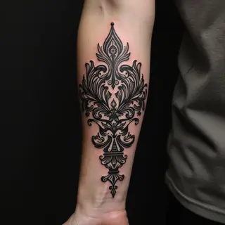 Intricate Ornamental Forearm Tattoo Design