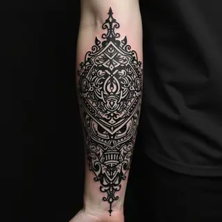Intricate Ornamental Forearm Tattoo Design