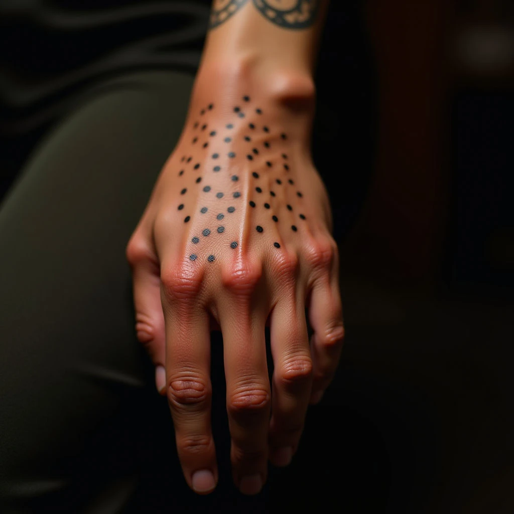 Bold Dotwork Hand Tattoos for Women: Orange Designs & Placement Ideas