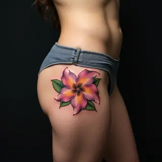 Cool Hip Tattoos for Men: Illustrative Designs in Pastel Colors