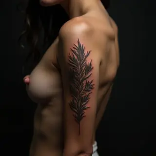 Bronze Micro-Realism Back Tattoos for Women