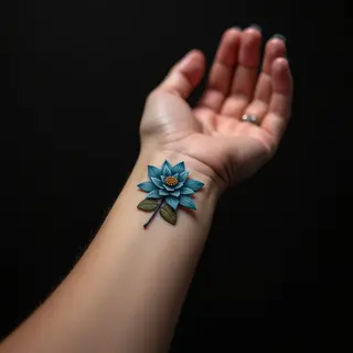 Cool Small Blue Wrist Tattoos: Micro Realism Ideas & Placement