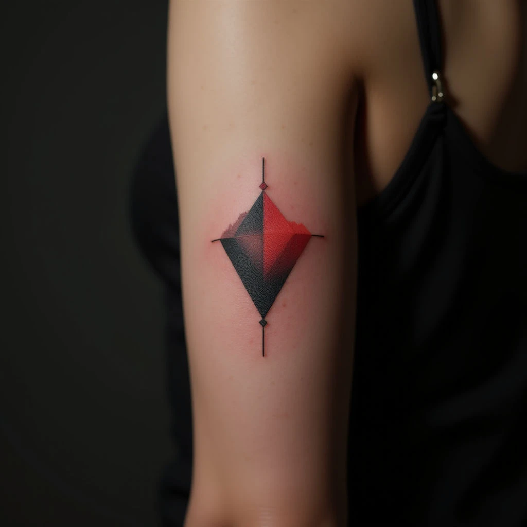 Inner Bicep Tattoos: Minimalist Designs in Black, Red & White