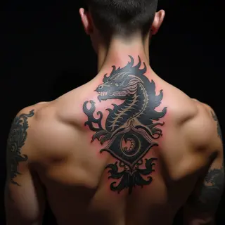 Small Oriental Neck Tattoo Designs for Men