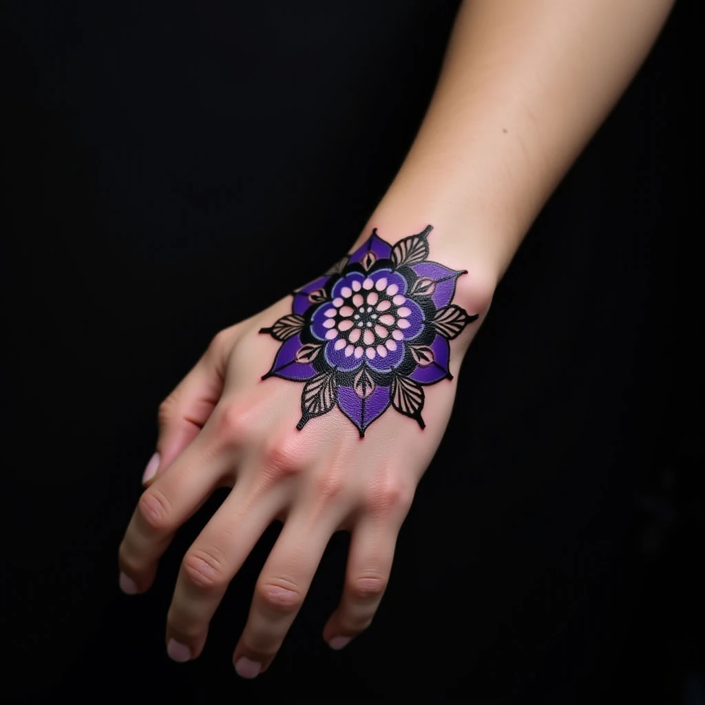 Wrist Mandala Tattoo Designs: A Guide to Blue & Purple Placement