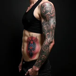 Intense Biomechanical Stomach Sleeve Tattoos: Ideas & Inspiration