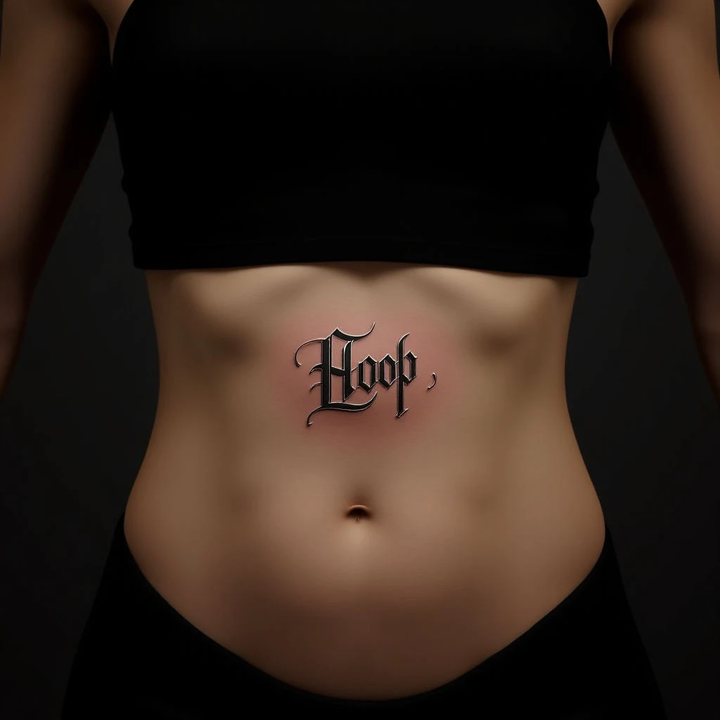 Small Stomach Tattoos for Men: Calligraphy Placement Ideas