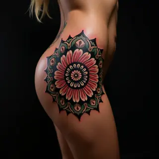 Making a New Mandala Hip Tattoo Look Vintage & Aged