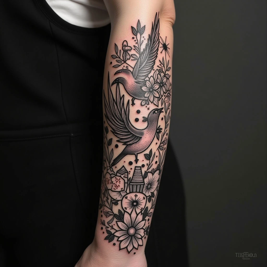 Eclectic Neo-Traditional Sleeve Tattoo Collection