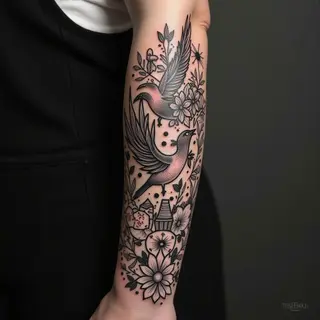 Eclectic Neo-Traditional Sleeve Tattoo Collection